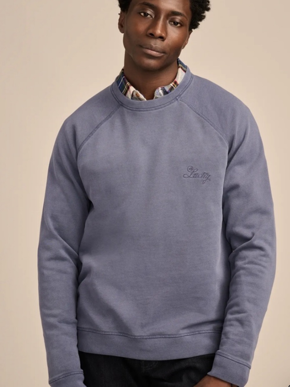 Lucky Brand Men’s Fleece Logo Raglan Crew Sweatshirt Size Small